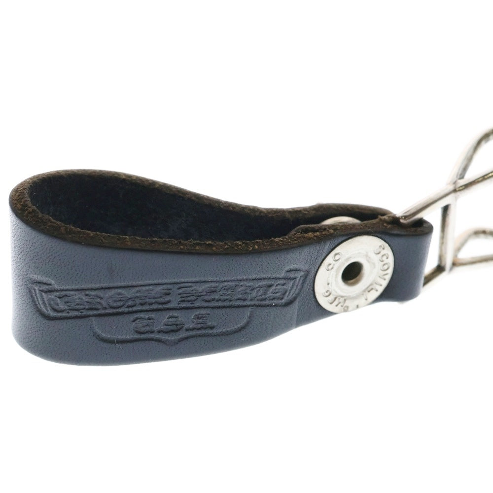 CHROME HEARTS(クロムハーツ) BELT LOOP クロスボールボタンレザーベルトループ シルバー/ブラック BCA397