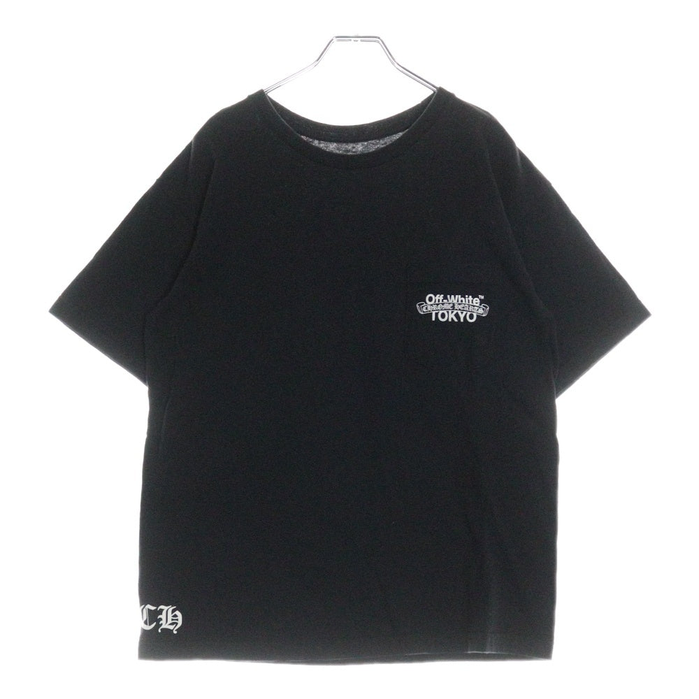 CHROME HEARTS(クロムハーツ) ×OFF-WHITE Tokyo Off White Tee オフホワイト 東京限定半袖Tシャツ バックスクロールラベルプリント ブラック