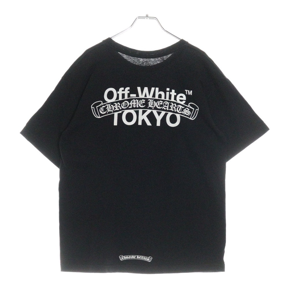 CHROME HEARTS(クロムハーツ) ×OFF-WHITE Tokyo Off White Tee オフホワイト 東京限定半袖Tシャツ バックスクロールラベルプリント ブラック