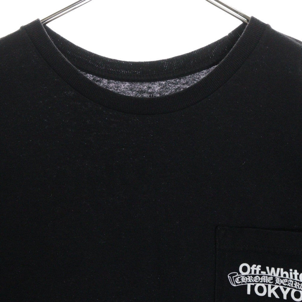 CHROME HEARTS(クロムハーツ) ×OFF-WHITE Tokyo Off White Tee オフホワイト 東京限定半袖Tシャツ バックスクロールラベルプリント ブラック