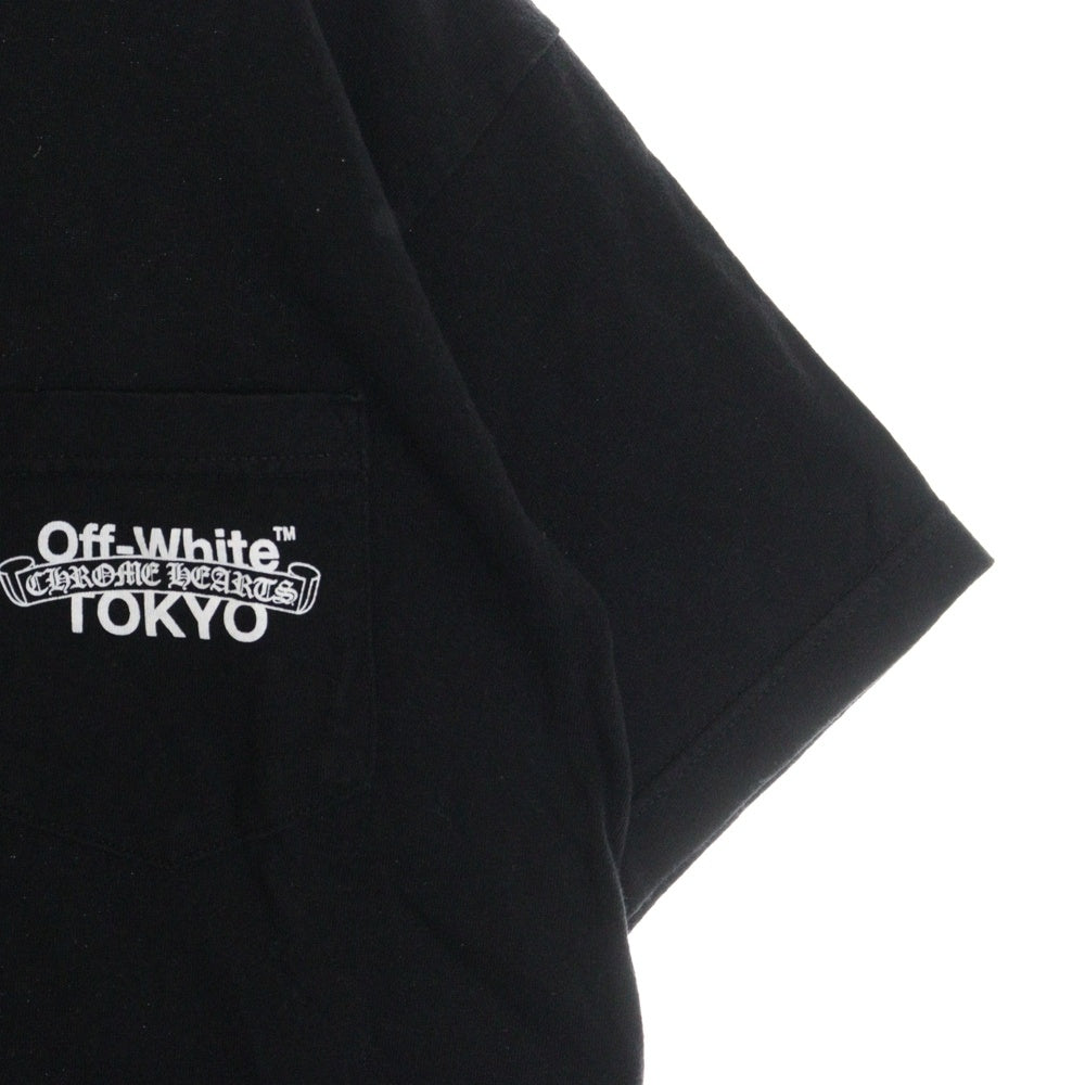 CHROME HEARTS(クロムハーツ) ×OFF-WHITE Tokyo Off White Tee オフホワイト 東京限定半袖Tシャツ バックスクロールラベルプリント ブラック
