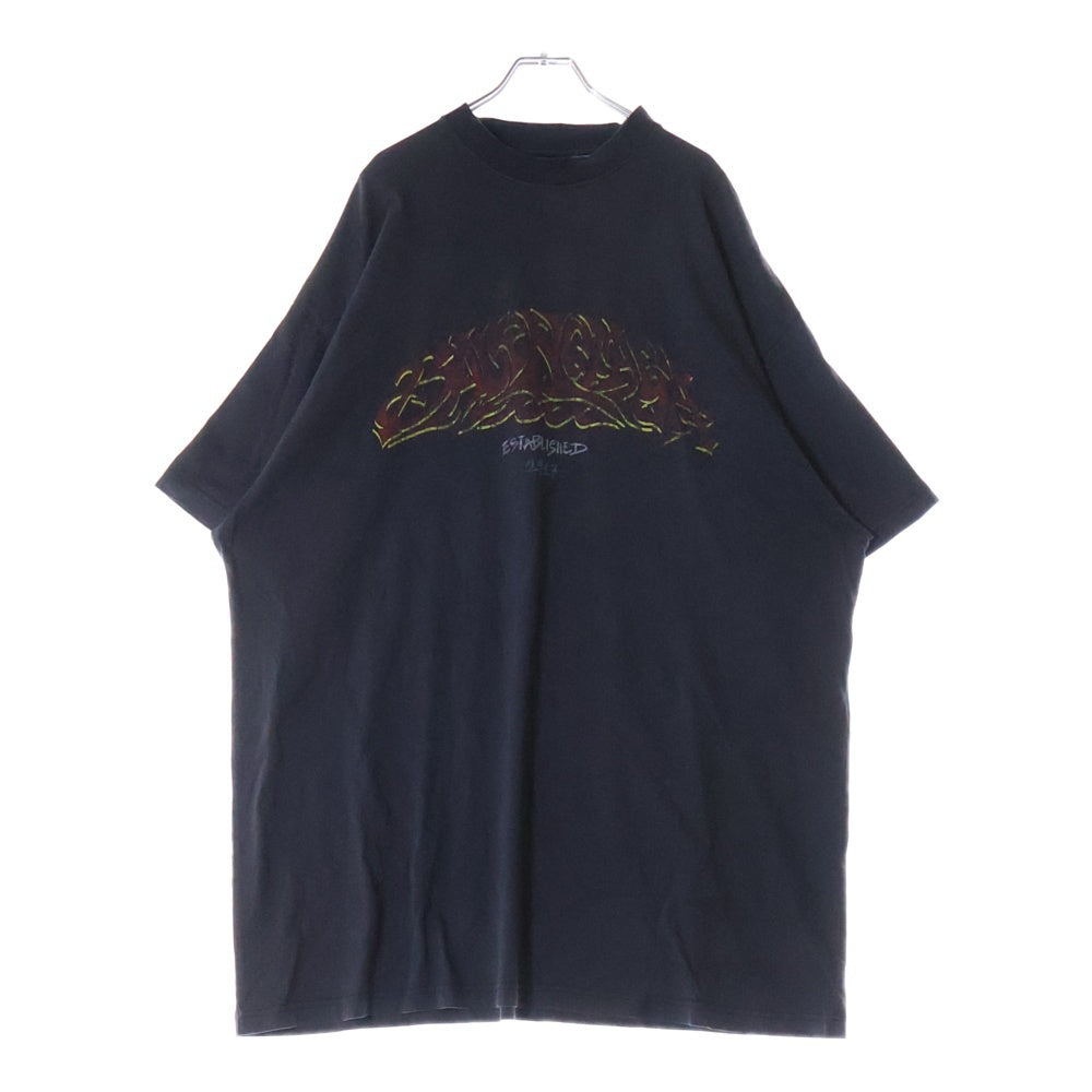 BALENCIAGA(バレンシアガ) OFF SHORE フロントロゴプリント 半袖 オーバーサイズTシャツ ブラック