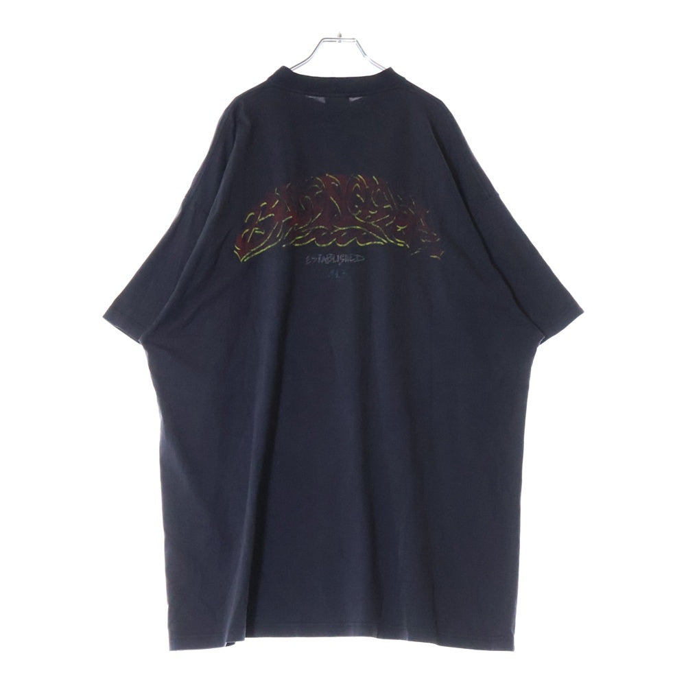 BALENCIAGA(バレンシアガ) OFF SHORE フロントロゴプリント 半袖 オーバーサイズTシャツ ブラック