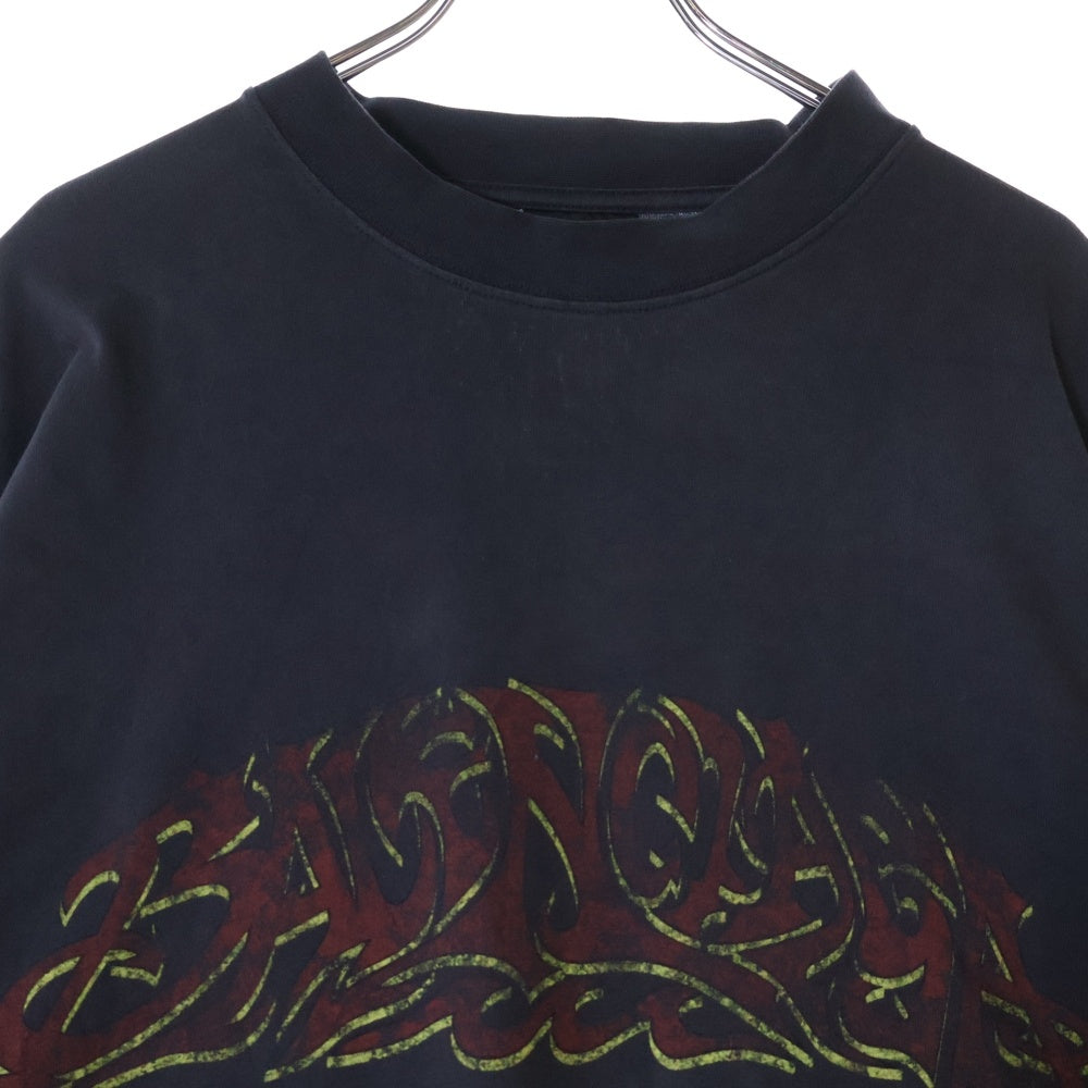 BALENCIAGA(バレンシアガ) OFF SHORE フロントロゴプリント 半袖 オーバーサイズTシャツ ブラック