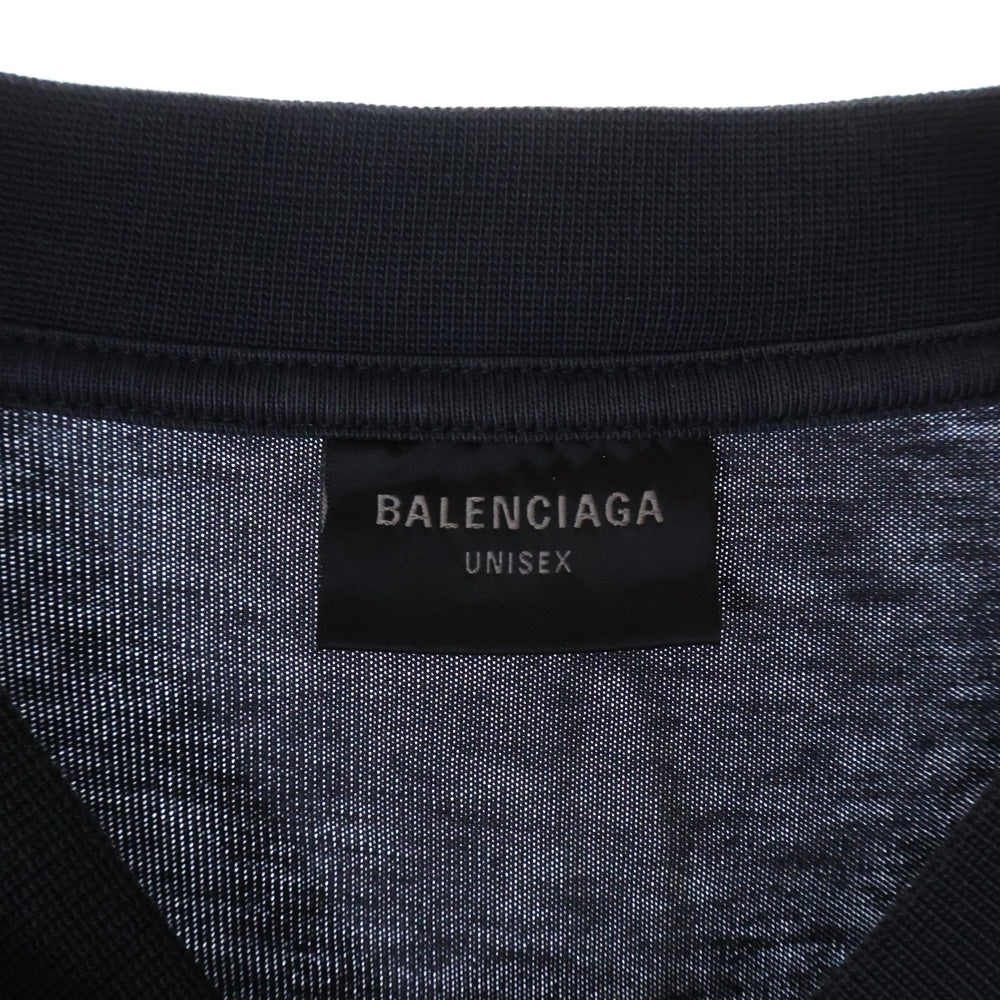 BALENCIAGA(バレンシアガ) OFF SHORE フロントロゴプリント 半袖 オーバーサイズTシャツ ブラック