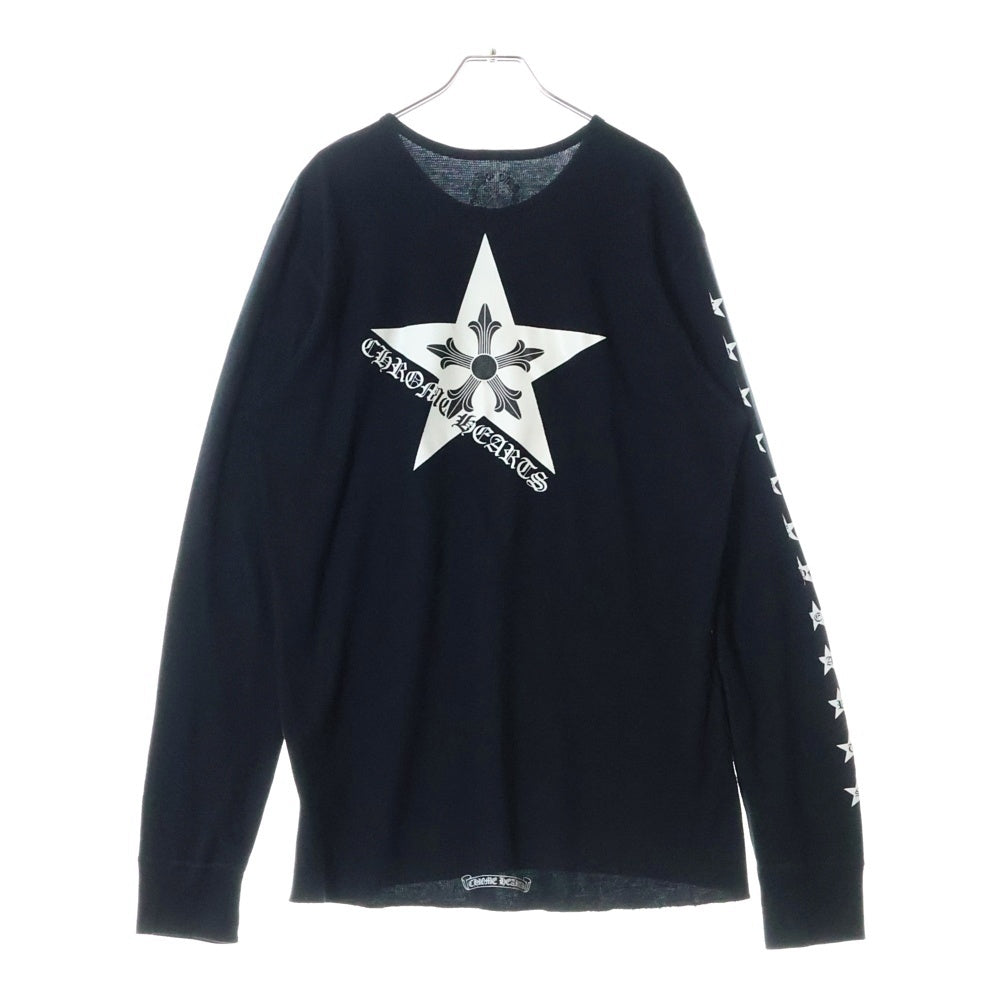CHROME HEARTS(クロムハーツ) STAR L/S TEE スターロゴ プリント 長袖Tシャツ ブラック