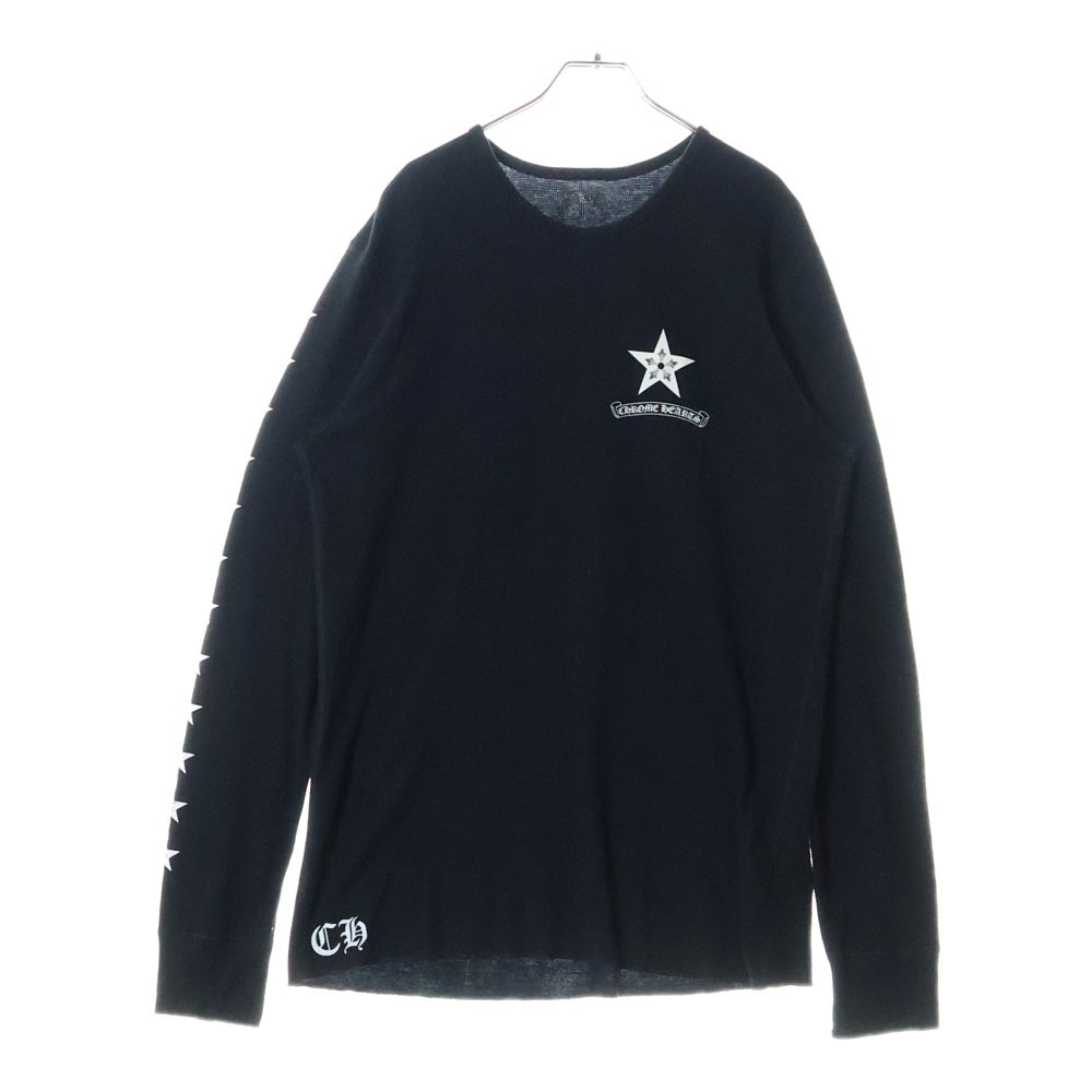 CHROME HEARTS(クロムハーツ) STAR L/S TEE スターロゴ プリント 長袖Tシャツ ブラック