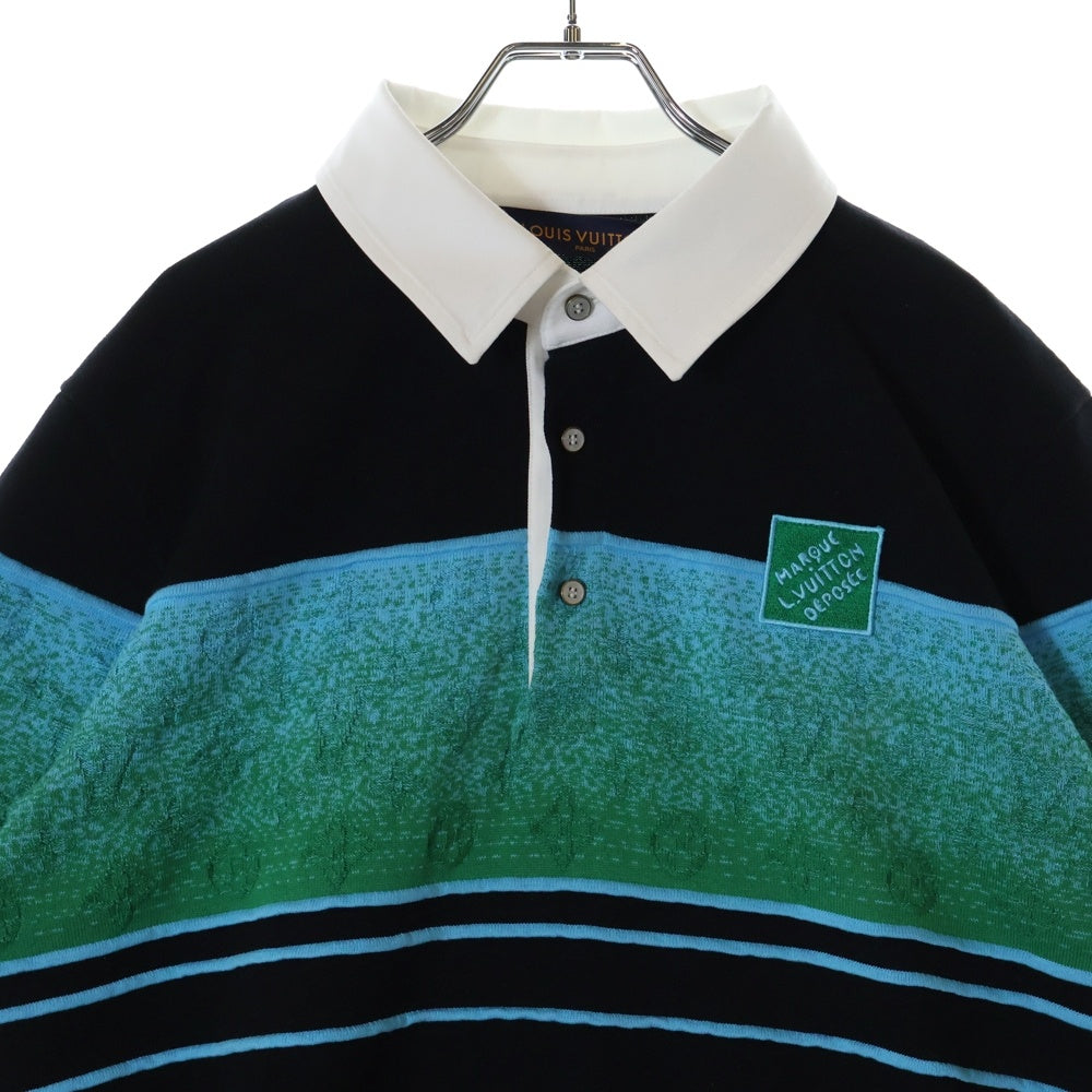 LOUIS VUITTON(ルイヴィトン) イリゼント ショートスリーブ ポロシャツ 半袖 ブラック/グリーン/ブルー RM252MV AUR HTN08W