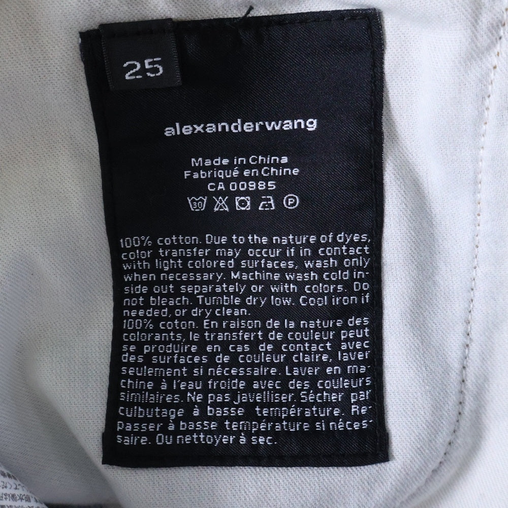 ALEXANDER WANG(アレキサンダーワン) ロゴ 総柄 デニムショートパンツ インディゴ レディース