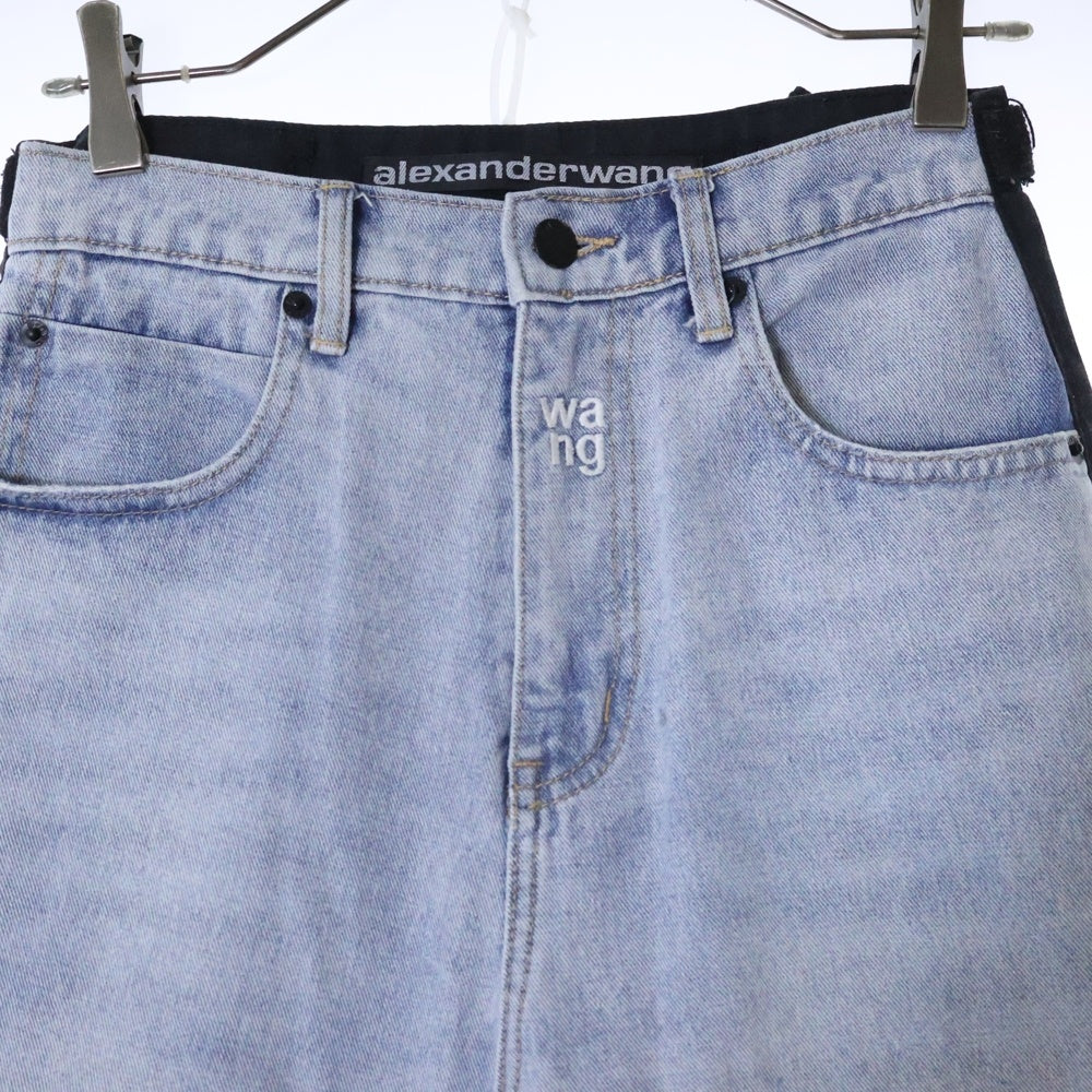 ALEXANDER WANG(アレキサンダーワン) ハイライズカーゴ 切り替え デニムパンツ インディゴ/ブラック レディース