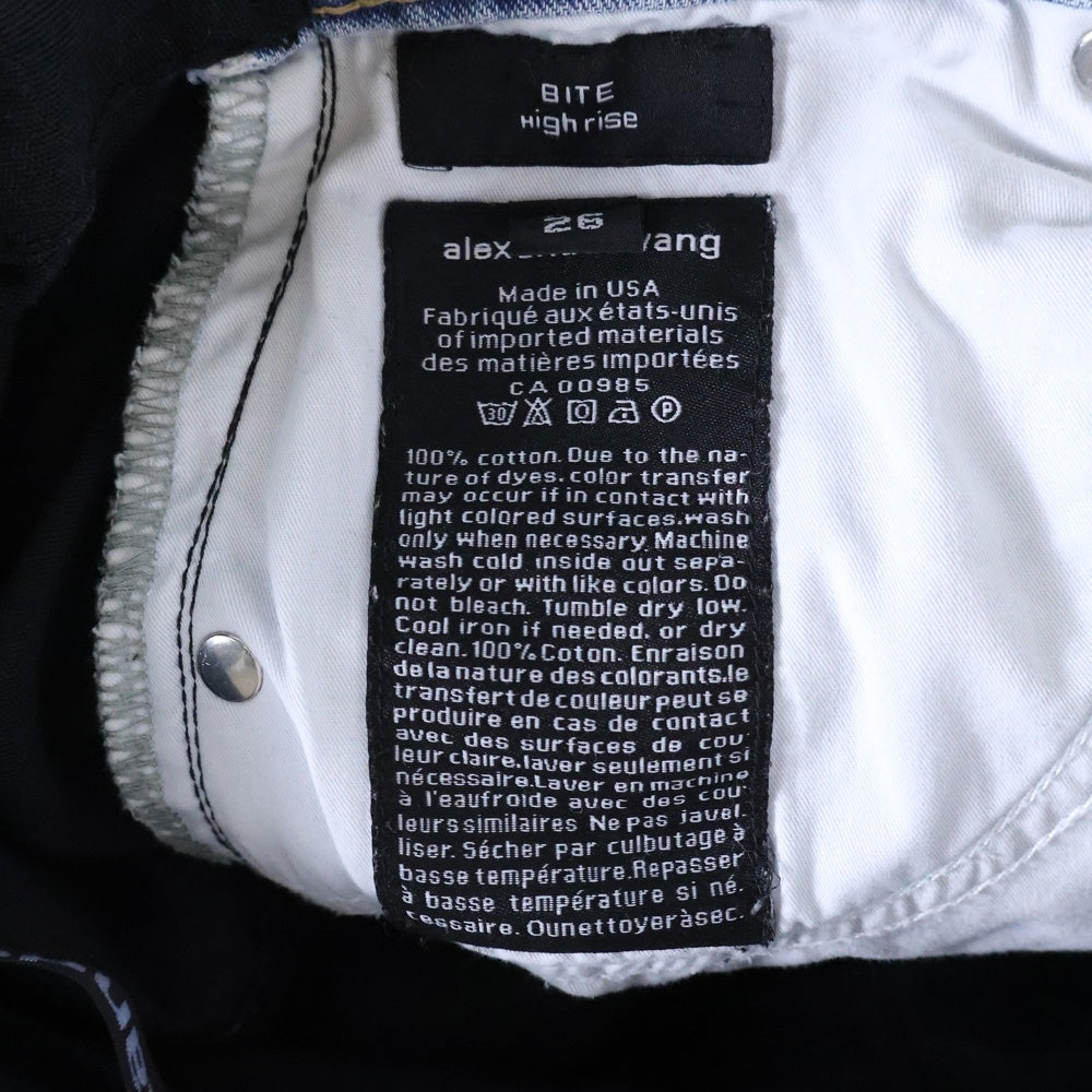 ALEXANDER WANG(アレキサンダーワン) ハイライズカーゴ 切り替え デニムパンツ インディゴ/ブラック レディース