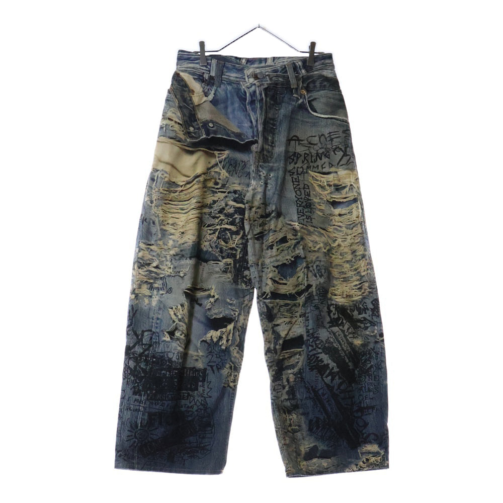 Acne Studios(アクネ ストゥディオズ) 総柄 ルーズフィットバギージーンズ FN-MN-TROU001097