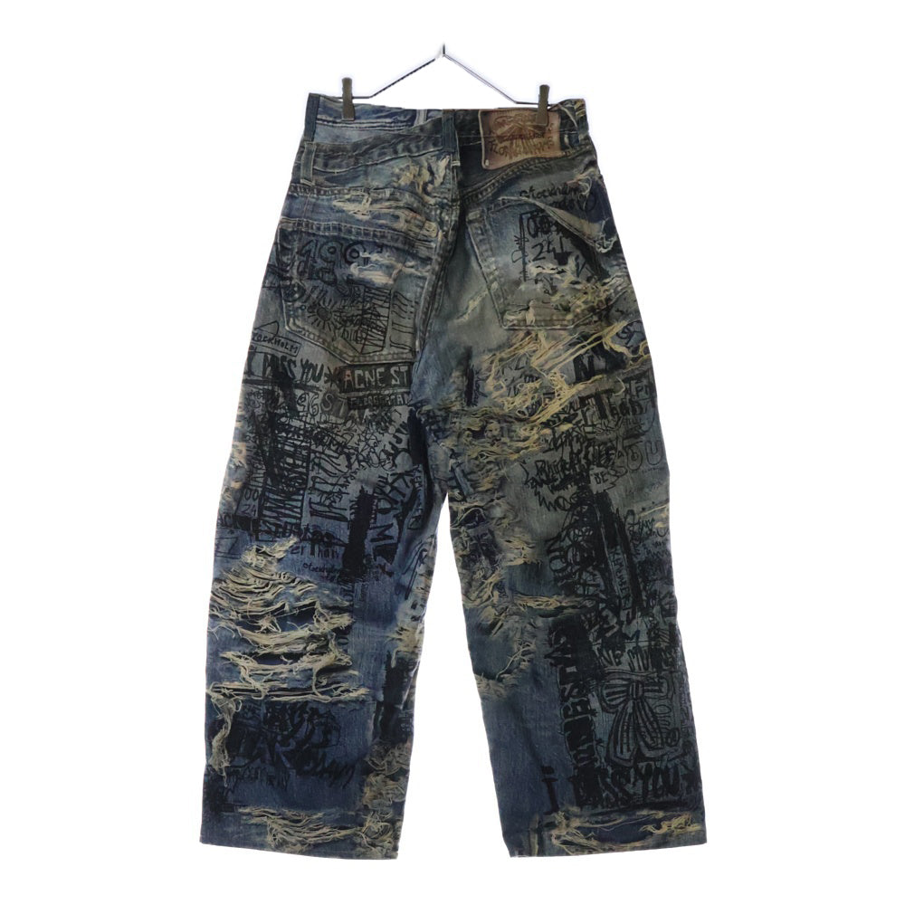 Acne Studios(アクネ ストゥディオズ) 総柄 ルーズフィットバギージーンズ FN-MN-TROU001097