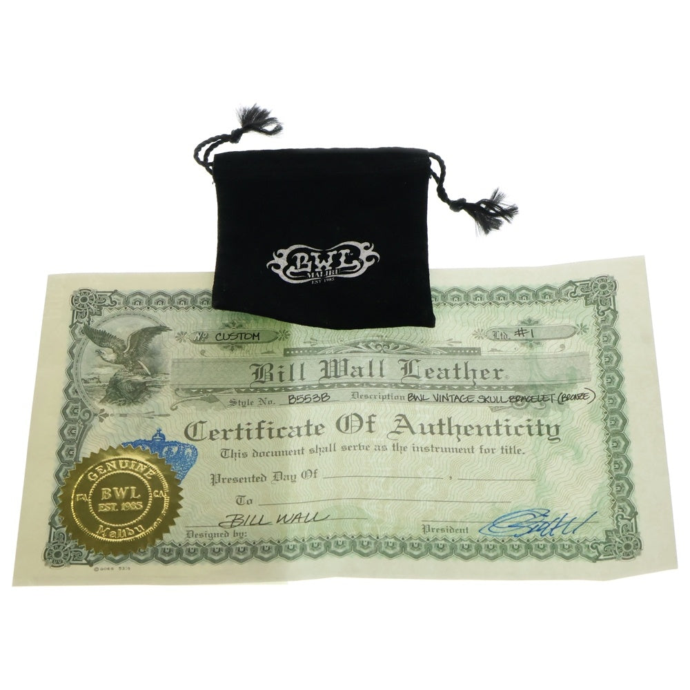 Bill Wall Leather/BWL(ビルウォールレザー) Good Luck Skull Bronze 7スカルブレスレット ブロンズ