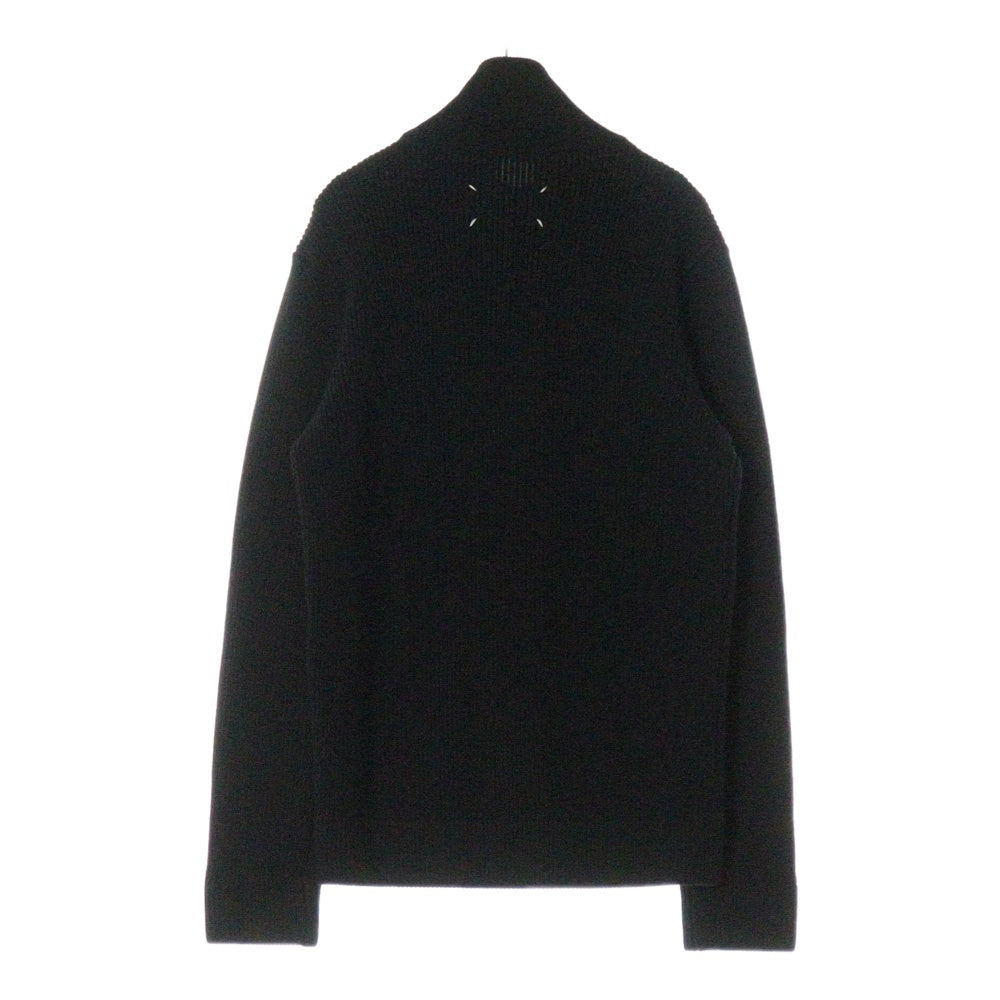 Maison Margiela(メゾンマルジェラ) 23AW COTTON WOOL DRIVERS KNIT コットンウール 7ゲージ ドライバーズニット ジップアップ ブラック SI1HA0013 S17781