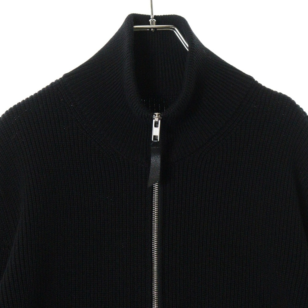 Maison Margiela(メゾンマルジェラ) 23AW COTTON WOOL DRIVERS KNIT コットンウール 7ゲージ ドライバーズニット ジップアップ ブラック SI1HA0013 S17781