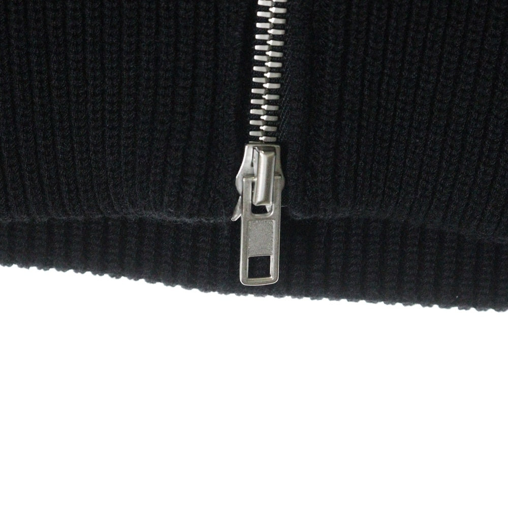 Maison Margiela(メゾンマルジェラ) 23AW COTTON WOOL DRIVERS KNIT コットンウール 7ゲージ ドライバーズニット ジップアップ ブラック SI1HA0013 S17781