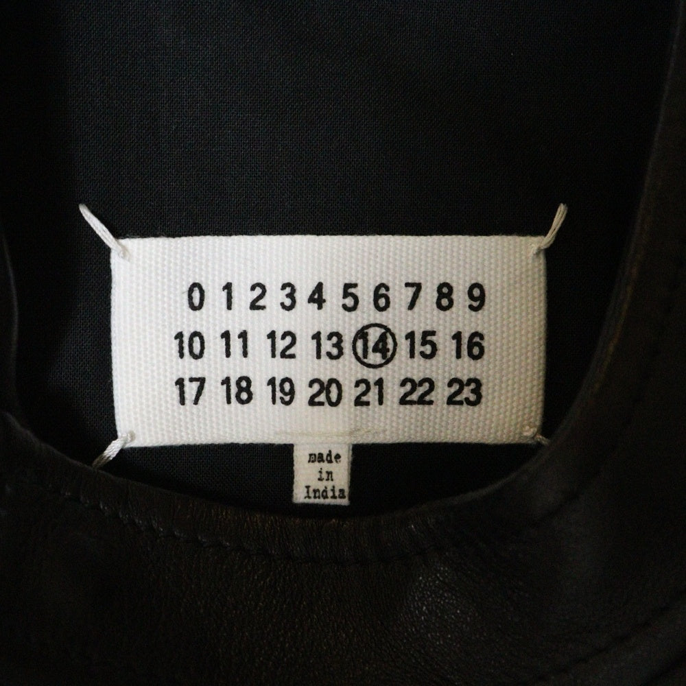 Maison Margiela(メゾンマルジェラ) 22SS 5-ZIP LEATHER JACKET 八の字 ラムレザー シングルライダース ジャケット ハの字 ブラック S50AM0489 SY1460