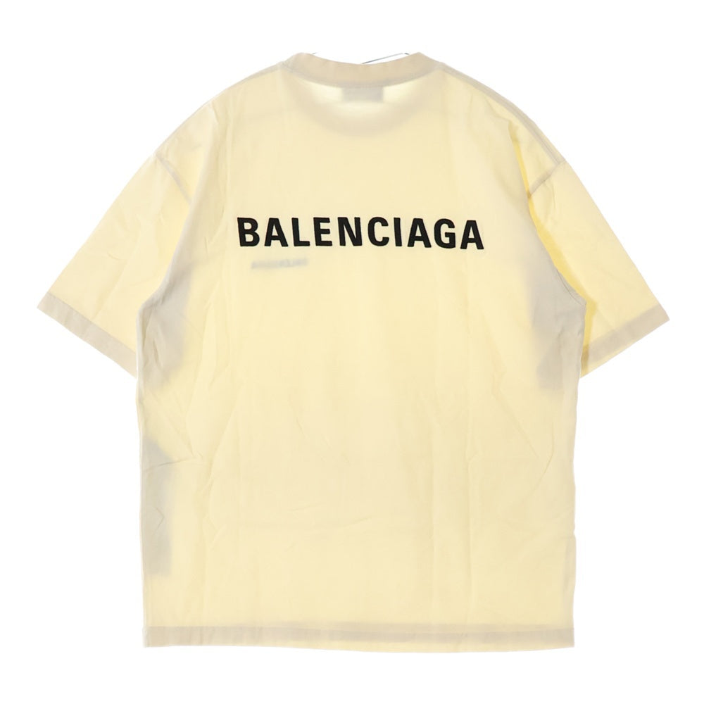 BALENCIAGA(バレンシアガ) 21SS BB Corp Medium Fit Tee BBコープ ミディアムフィット クルーネック 半袖 Tシャツ カットソー ベージュ 612966 TMVF4