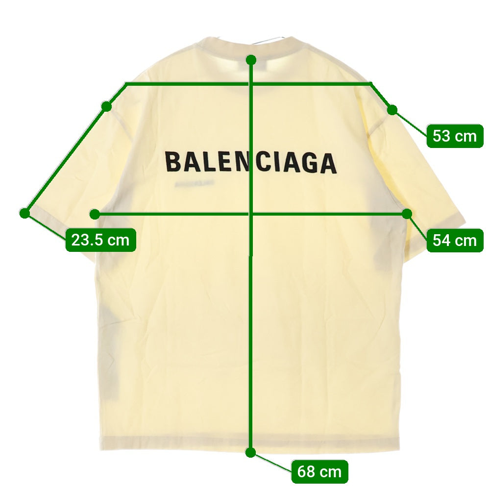 BALENCIAGA(バレンシアガ) 21SS BB Corp Medium Fit Tee BBコープ ミディアムフィット クルーネック 半袖 Tシャツ カットソー ベージュ 612966 TMVF4