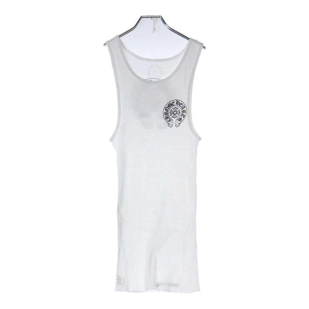 CHROME HEARTS(クロムハーツ) HORSESHOE RIB TANKTOP バックホースシュープリントタンクトップ ノースリーブ ホワイト