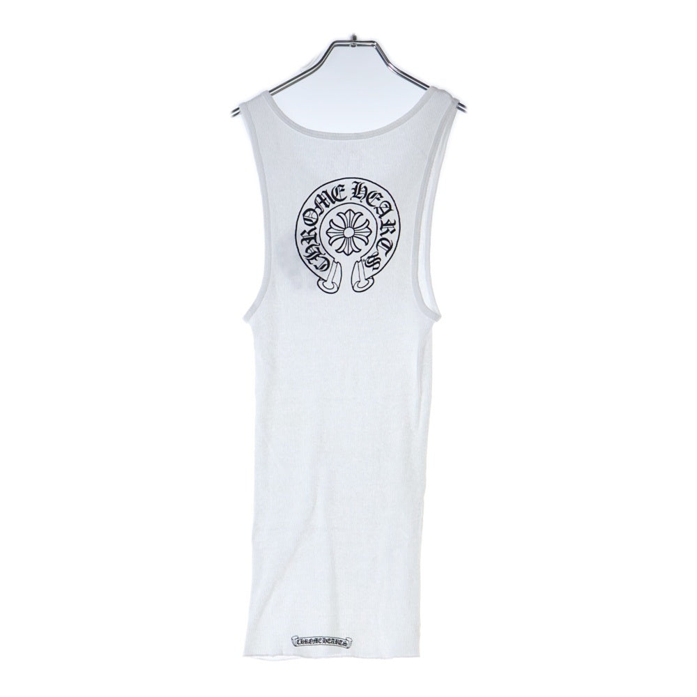 CHROME HEARTS(クロムハーツ) HORSESHOE RIB TANKTOP バックホースシュープリントタンクトップ ノースリーブ ホワイト