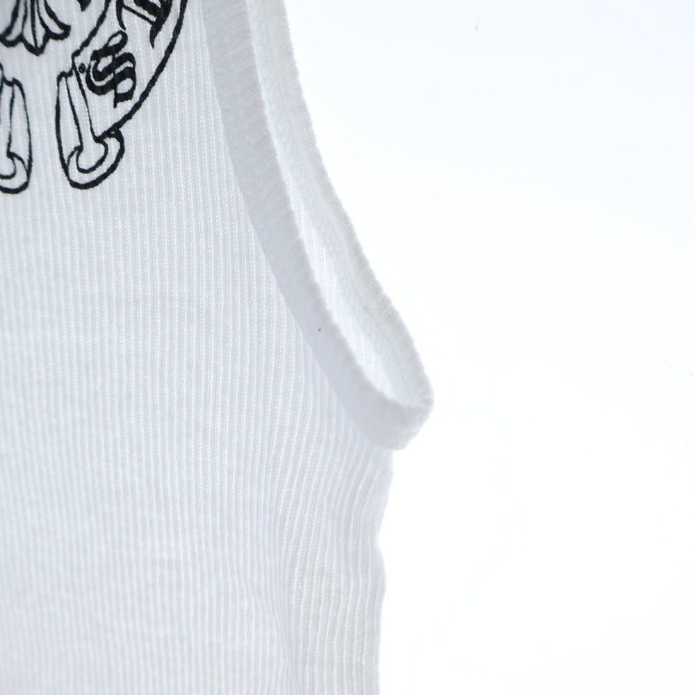CHROME HEARTS(クロムハーツ) HORSESHOE RIB TANKTOP バックホースシュープリントタンクトップ ノースリーブ ホワイト