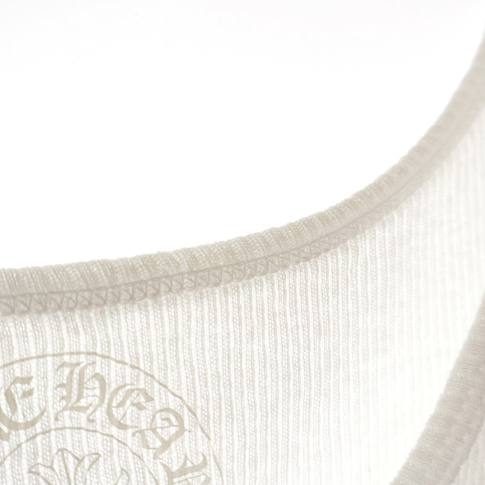 CHROME HEARTS(クロムハーツ) HORSESHOE RIB TANKTOP バックホースシュープリントタンクトップ ノースリーブ ホワイト