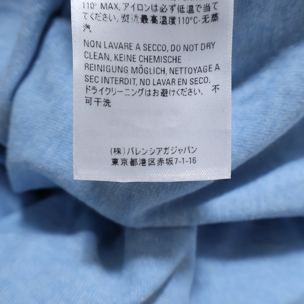 BALENCIAGA(バレンシアガ) 19SS フロントロゴ プリント 半袖 Tシャツ カットソー ブルー レディース 578133 TGV75