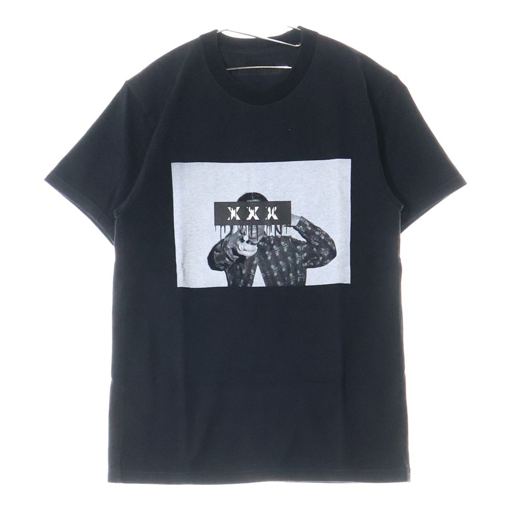 GOD SELECTION XXX(ゴッドセレクショントリプルエックス) フロント フォトプリント Tシャツ 半袖カットソー ブラック