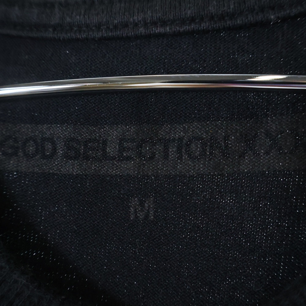 GOD SELECTION XXX(ゴッドセレクショントリプルエックス) フロント フォトプリント Tシャツ 半袖カットソー ブラック