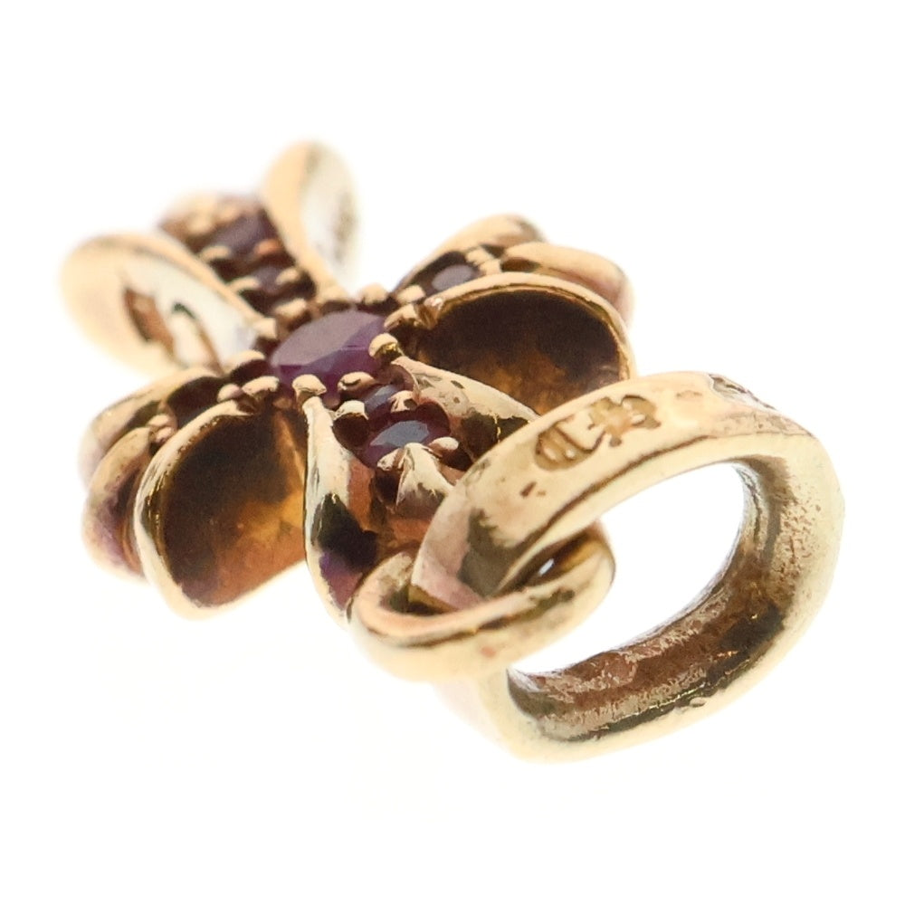CHROME HEARTS(クロムハーツ) 22K CRS BBYFAT P SAP P ベイビーファット PAVEピンクサファイア チャーム ネックレストップ ゴールド
