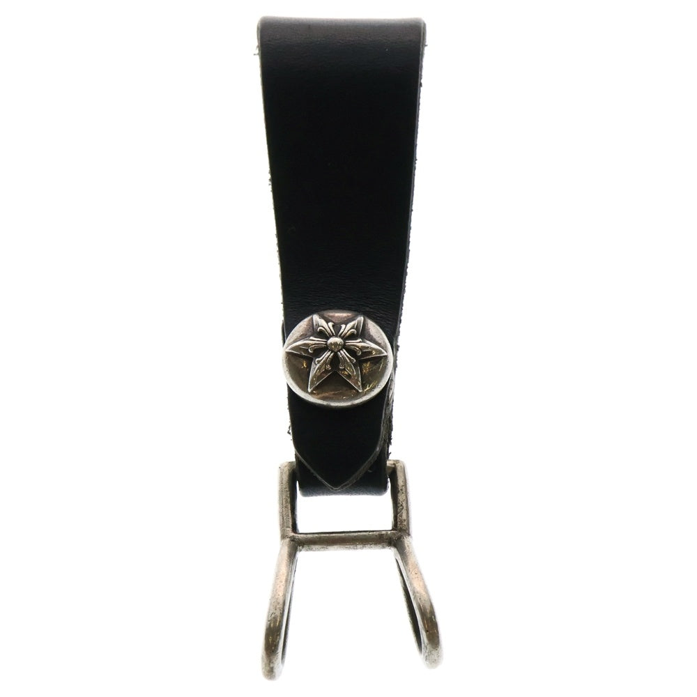 CHROME HEARTS(クロムハーツ) BELT LOOP スターボールボタンレザーベルトループ シルバー/ブラック