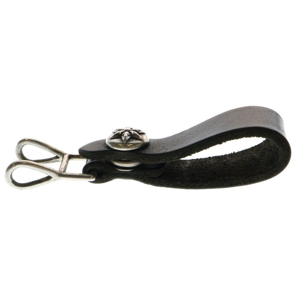 CHROME HEARTS(クロムハーツ) BELT LOOP スターボールボタンレザーベルトループ シルバー/ブラック