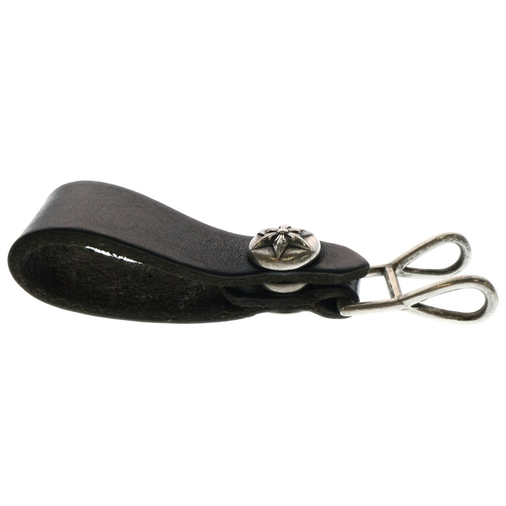 CHROME HEARTS(クロムハーツ) BELT LOOP スターボールボタンレザーベルトループ シルバー/ブラック