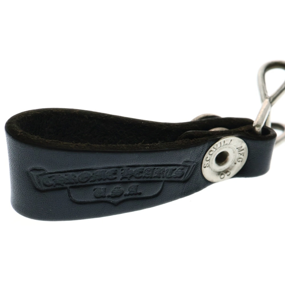 CHROME HEARTS(クロムハーツ) BELT LOOP スターボールボタンレザーベルトループ シルバー/ブラック