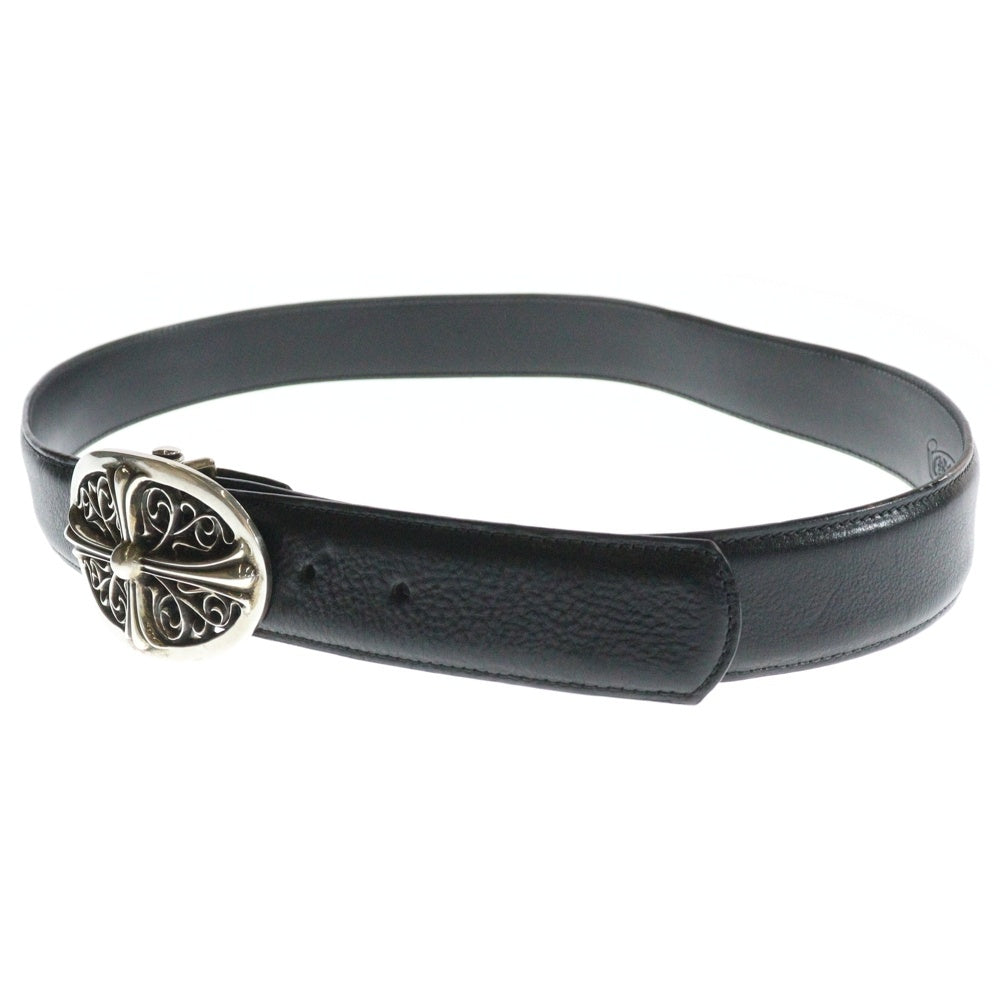 CHROME HEARTS(クロムハーツ) OVAL CROSS STRAP1.5クラシックオーバルクロスバックル レザーベルト シルバー