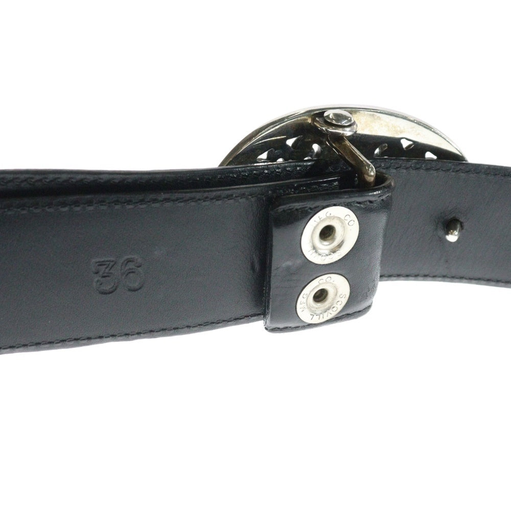 CHROME HEARTS(クロムハーツ) OVAL CROSS STRAP1.5クラシックオーバルクロスバックル レザーベルト シルバー