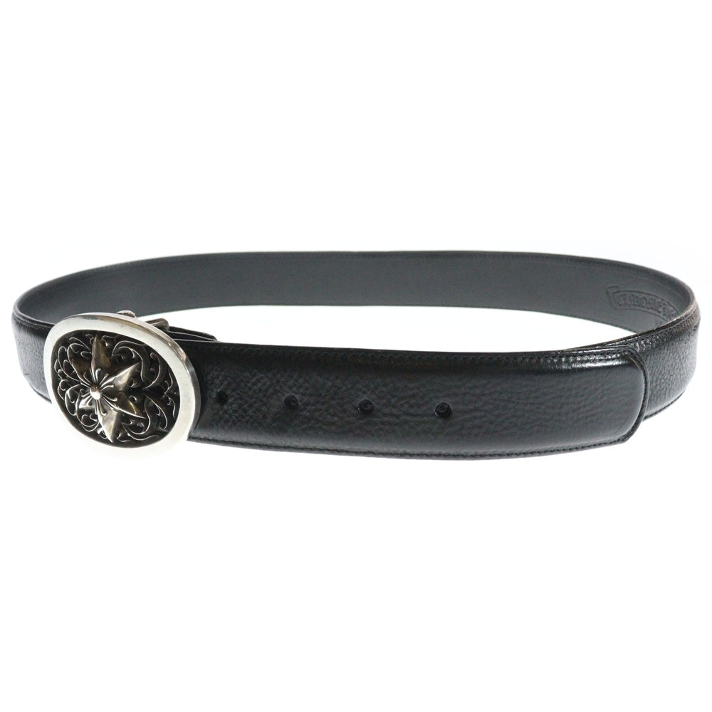 CHROME HEARTS(クロムハーツ) OVAL STAR STRAP1.5クラシックオーバルスターバックル レザーベルト シルバー