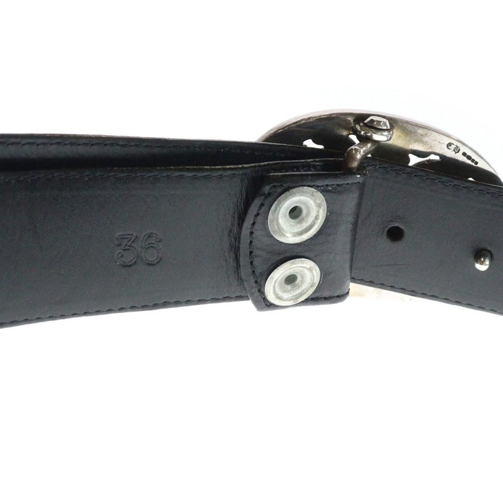 CHROME HEARTS(クロムハーツ) OVAL STAR STRAP1.5クラシックオーバルスターバックル レザーベルト シルバー