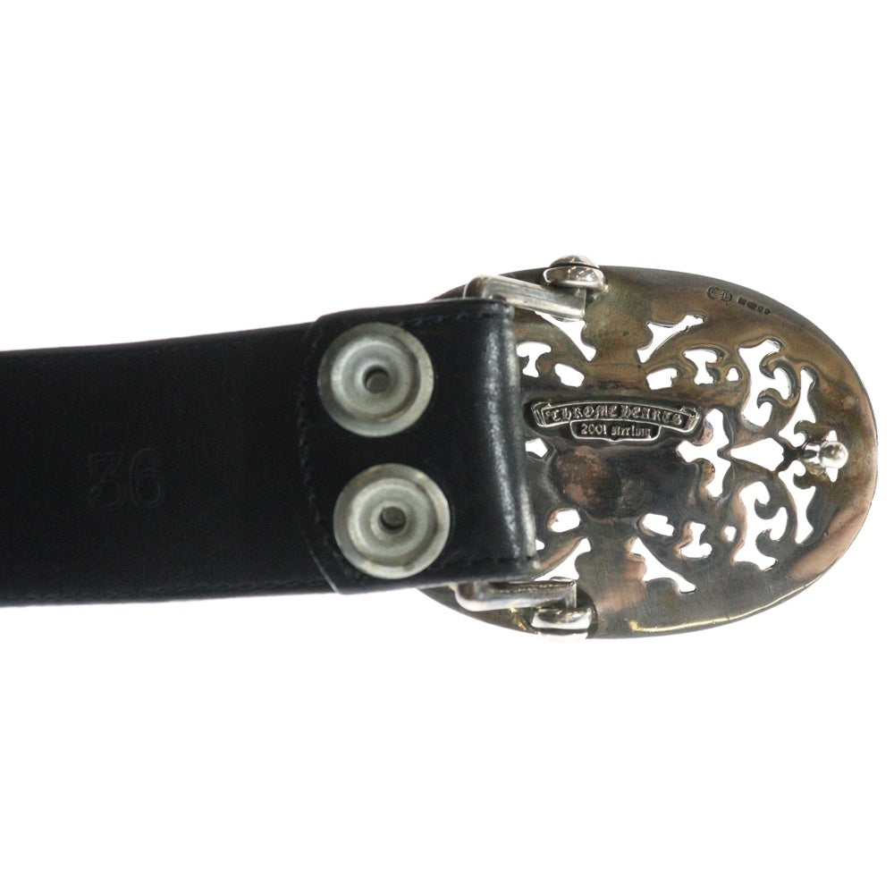 CHROME HEARTS(クロムハーツ) OVAL STAR STRAP1.5クラシックオーバルスターバックル レザーベルト シルバー