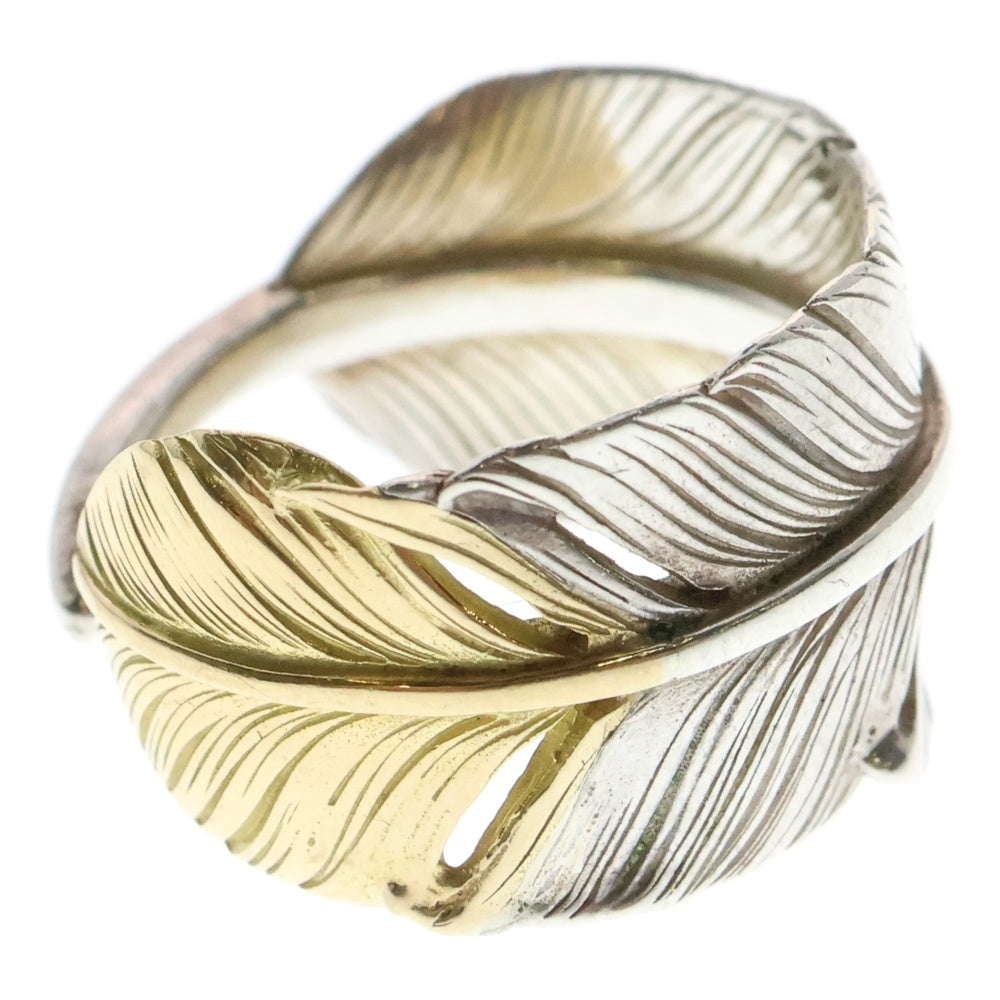 鷲見太郎(ワシミタロウ) M feather K18 top ring 01 先金フェザーリング シルバー/ゴールド