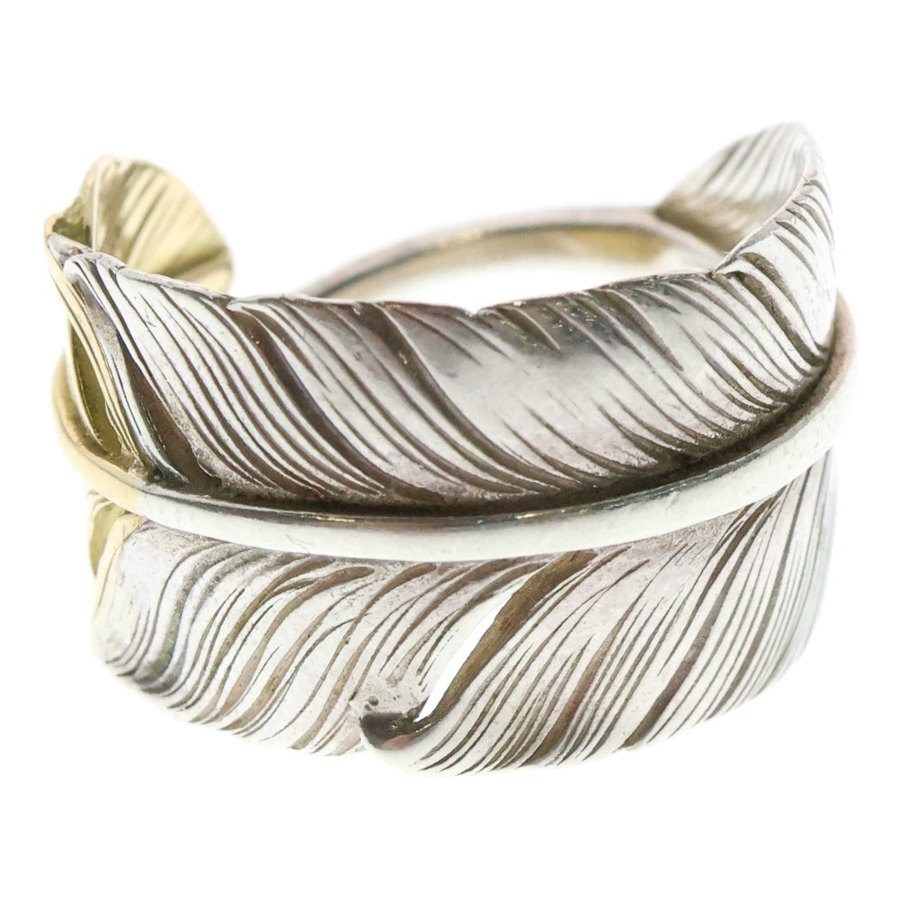鷲見太郎(ワシミタロウ) M feather K18 top ring 01 先金フェザーリング シルバー/ゴールド
