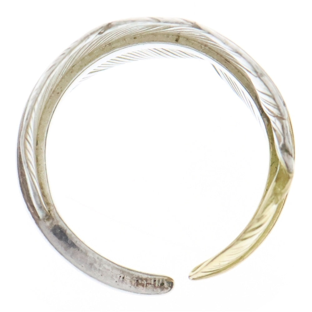 鷲見太郎(ワシミタロウ) M feather K18 top ring 01 先金フェザーリング シルバー/ゴールド