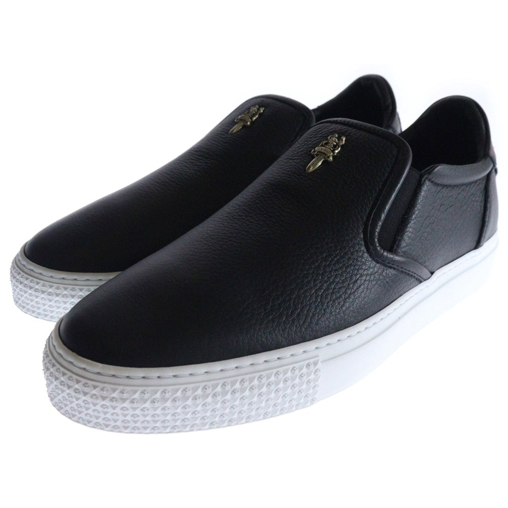 CHROME HEARTS(クロムハーツ) SLIP ON スリッポン ダガー装飾レザースニーカー ブラック