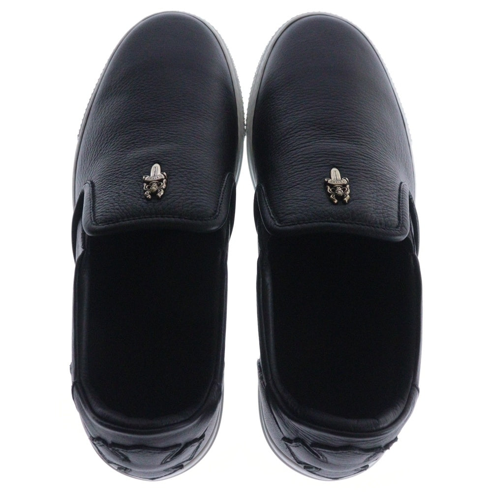 CHROME HEARTS(クロムハーツ) SLIP ON スリッポン ダガー装飾レザースニーカー ブラック