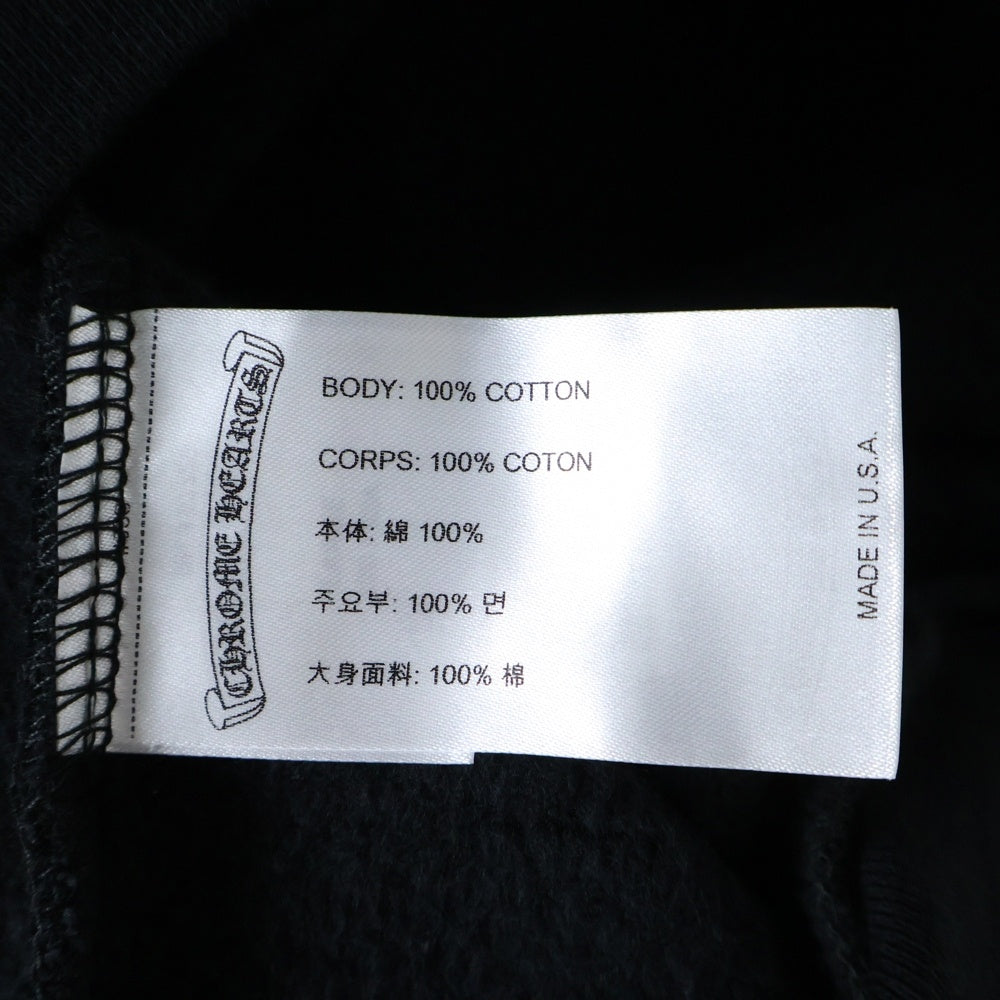 CHROME HEARTS(クロムハーツ) Horseshoe Crewneck Sweatshirt ホースシュープリント 袖フローラル クルーネックスウェットトレーナー ブラック