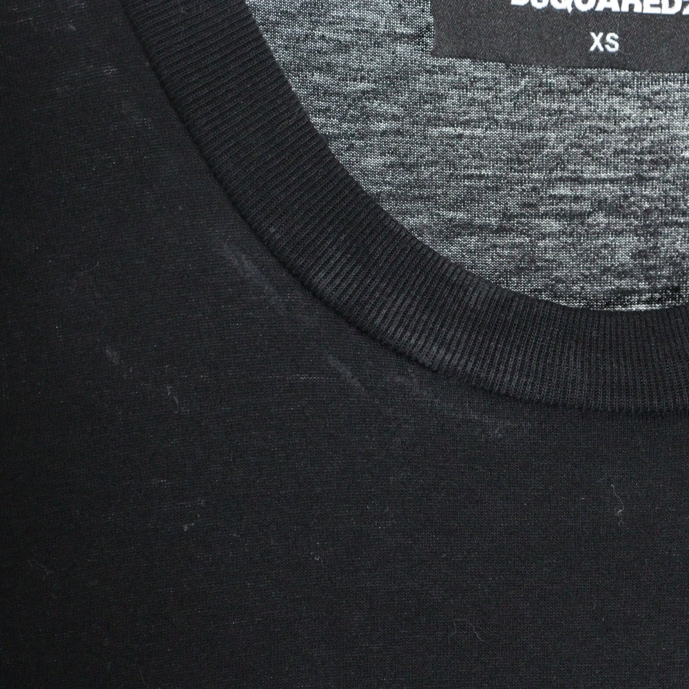 DSQUARED2(ディースクエアード) サーフドッグ チロ ICON フロントプリント 半袖Tシャツ カットソー ブラック