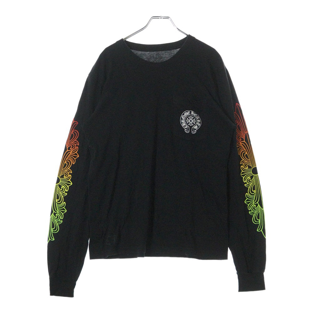 CHROME HEARTS(クロムハーツ) BACK GRAD CIRCLE LOGO L/S TEE バックグラデーション サークルロゴ 長袖Tシャツ カットソー ブラック