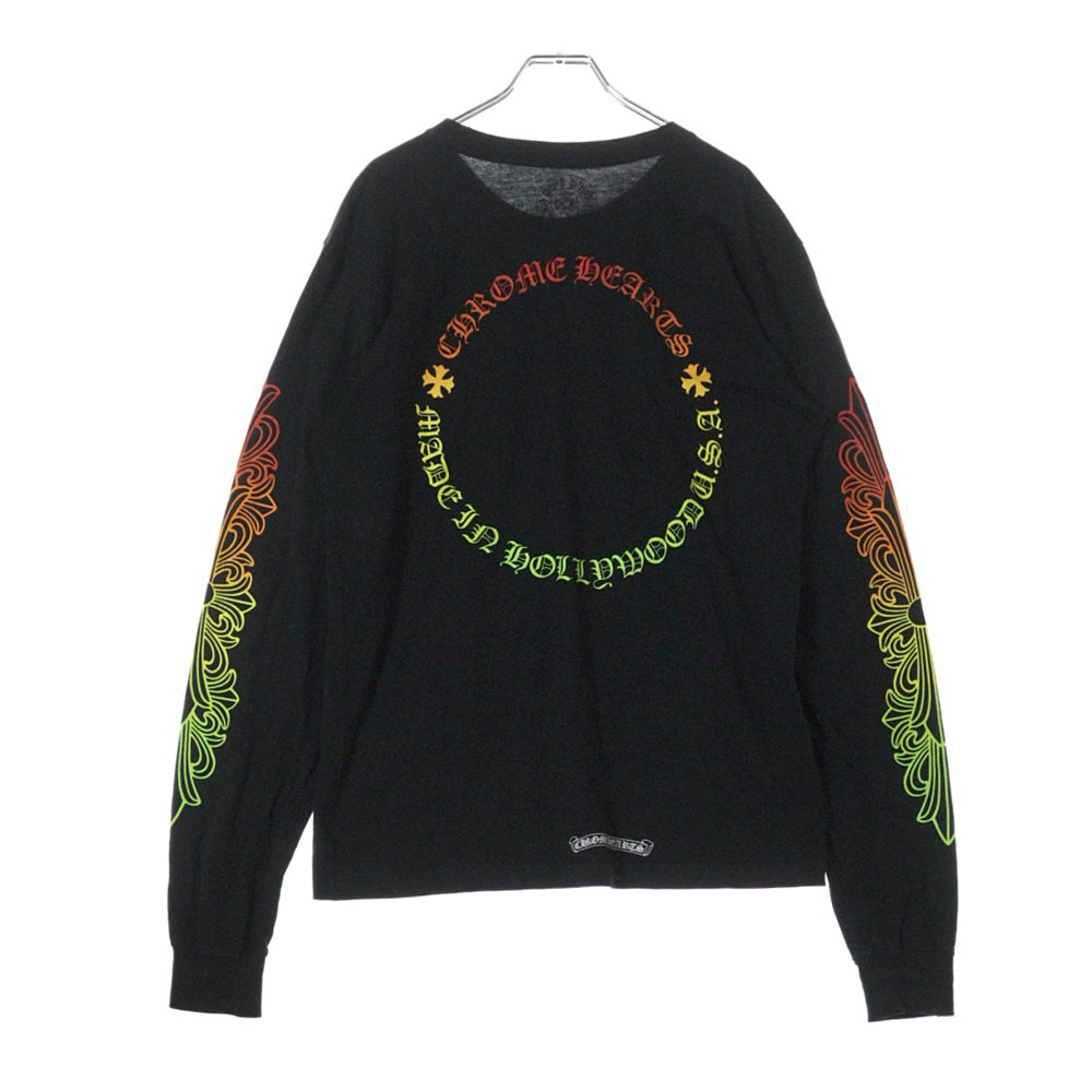 CHROME HEARTS(クロムハーツ) BACK GRAD CIRCLE LOGO L/S TEE バックグラデーション サークルロゴ 長袖Tシャツ カットソー ブラック